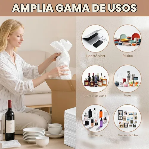 Vista 6 de 100 Pack Dish Packing Supplies for Moving, 12x12 Inch Cushion Foam Pouches