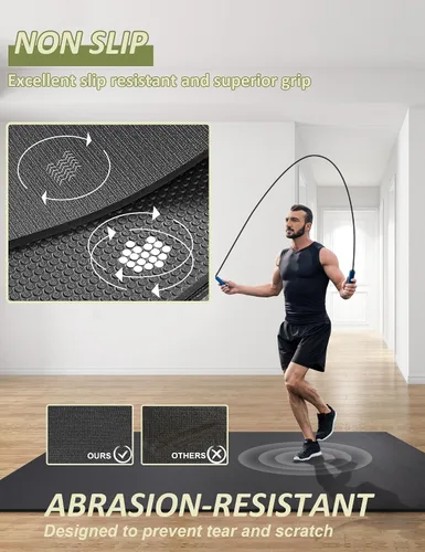 Vista 3 de innhom Alfombrilla de ejercicio grande de 6 x 4 pies/7 x 5 pies/8 x 6 pies/9 x 6 pies/10 x 6 pies, tapete de entrenamiento para gimnasio en casa