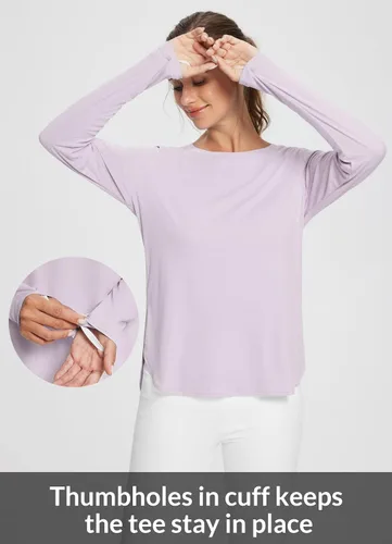 Vista 28 de BALEAF - Camisetas de sol de manga larga para mujer, con FPU 50+, para senderismo, ligeras, de secado rápido, protección contra rayos ultravioleta
