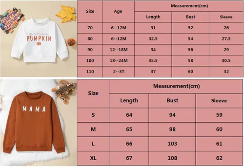 Vista 7 de BABAMOON Mommy and Me Family - Sudadera a juego para Halloween, para mujeres y niños, sudadera de manga larga con diseño de calabaza