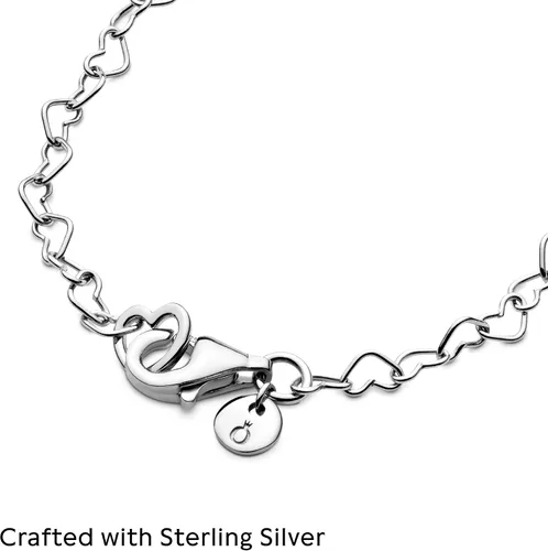 Vista 4 de PANDORA Jewelry Joined Hearts - Collar de plata de ley, 23.6 pulgadas, Metal, N A