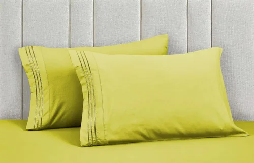 Vista 40 de Mocassi Juego de sábanas de lujo de 4 piezas, calidad prémium de hotel de 1800 hilos, ajuste fácil, sábanas y fundas de almohada resistentes a