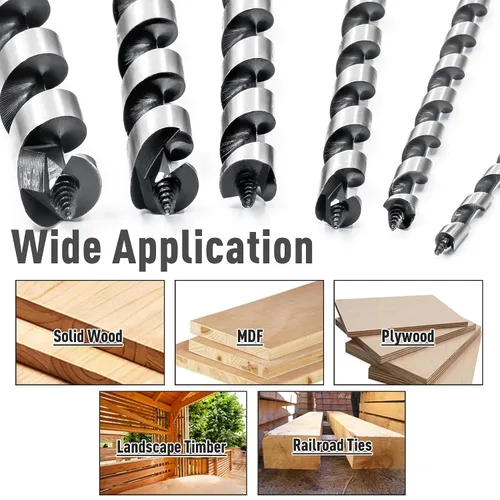 Vista 5 de Broca de taladro de 1-1/2 pulgadas x 12 pulgadas de largo para madera, vástago hexagonal, para madera blanda y dura, plástico, paneles de yeso