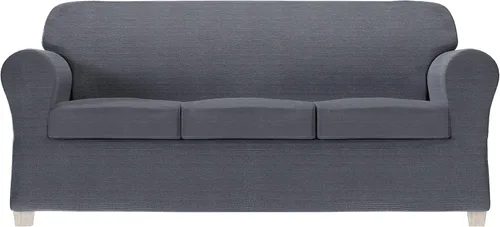 Vista 19 de Zenna Home Funda elástica de felpilla para sofá, color marfil/hueso, 1 pieza, suave y elástica para sofás, tela resistente a las arrugas, fácil