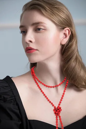 Vista 2 de Firstmeet - Collar con nudo de cuerda, de cuentas de cristal, largo, para mujer.