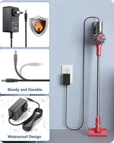 Vista 4 de Para PRETTYGARDEN CARE - Cargador inalámbrico para aspiradora compatible con SPRETTYCARE W100 W200 W300 W400 20KPa 22.2V 180W cable de alimentación