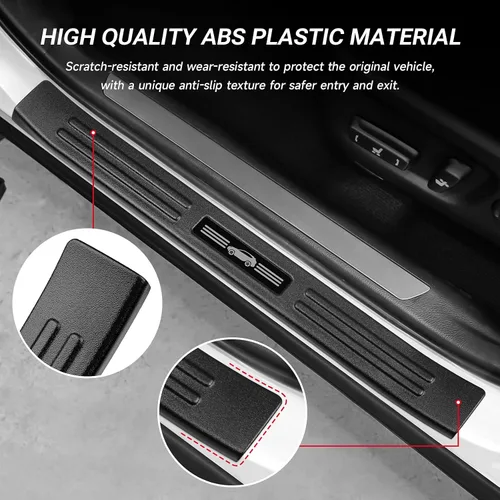 Vista 4 de 4 protectores de umbral de puerta compatibles con Lexus 2015-2021 NX NX200t/NX300/NX300h, accesorios de material plástico ABS negro mate