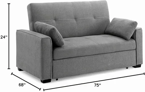 Vista 3 de Night & Day Muebles Nantucket Sofá cama gris claro completo