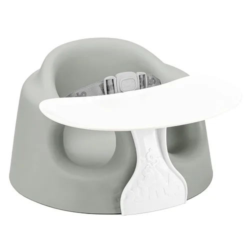 Vista 10 de Bumbo Asiento de piso de plástico Lite y bandeja combo, 3 a 12 meses Breige