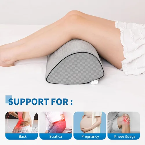 Vista 6 de Almohada de rodilla para dormir de espalda y almohada ergonómica de espuma viscoelástica para aliviar el dolor de cadera, almohada de piernas