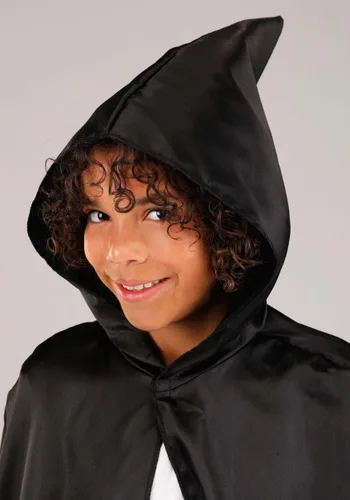 Vista 4 de Capa Negra con Capucha para Niños Multicolor