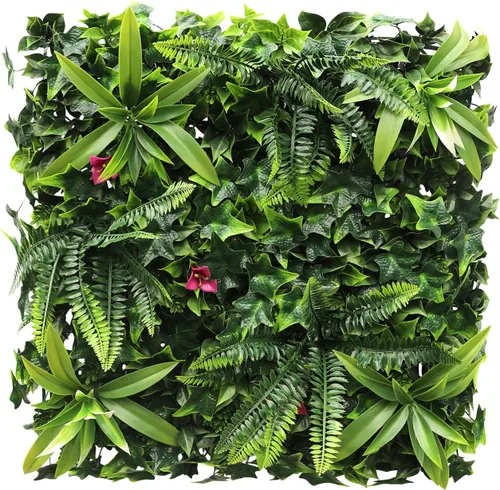 Vista 19 de ECOOPTS Rejilla de privacidad de hiedra sintética, paneles artificiales de boj de 20 x 20 pulgadas, plantas de seto topiario para decoración de #3