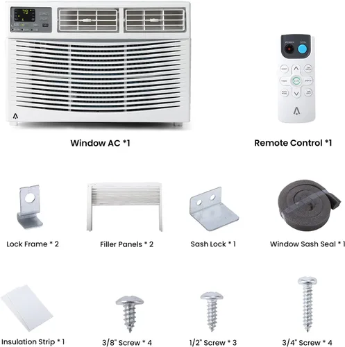 Vista 6 de Litake Aire acondicionado inteligente de ventana de 8,000 BTU, enfría hasta 350 pies cuadrados con control remoto y WiFi, ahorro de energía
