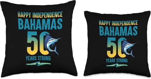 Vista 3 de Moodies Bahamas Independence 50th Celebration Golden Jubilee - Almohada de 16 x 16 pulgadas, multicolor