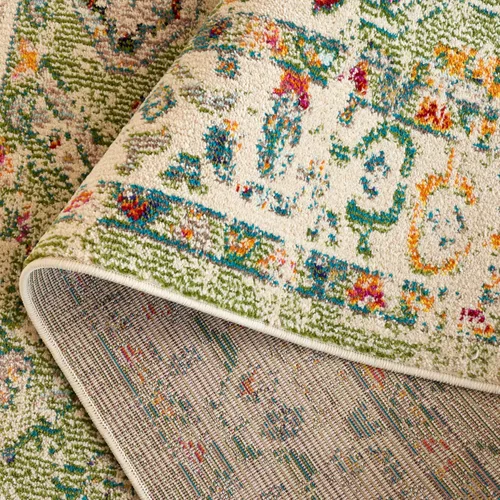 Vista 3 de SAFAVIEH Madison Collection - Alfombra de pasillo de 2 pies 2 pulgadas x 8 pies, color salvia y marfil, diseño bohemio oriental envejecido,