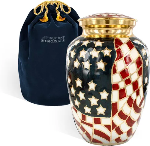 Vista 11 de Trupoint Memorials Urnas de cremación para cenizas humanas, urna de entierro decorativa militar y patriótica para veteranos hombres y mujeres