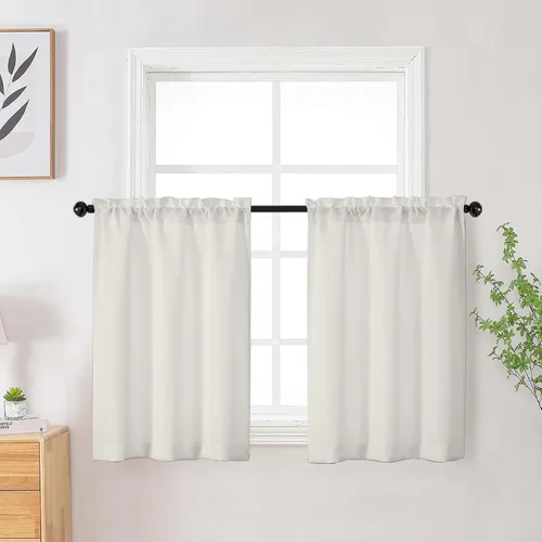 Vista 124 de Cortinas de lino para dormitorio y sala de estar de 96 pulgadas de largo, juego de 2 paneles, con bolsillo para cortinero, filtrado de luz, textura