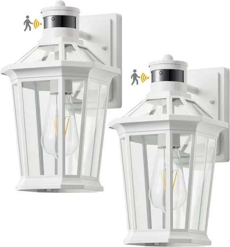 Vista 22 de VIANIS Luces exteriores grandes con sensor de movimiento negro, rango de detección ajustable, accesorios de iluminación exterior de aluminio