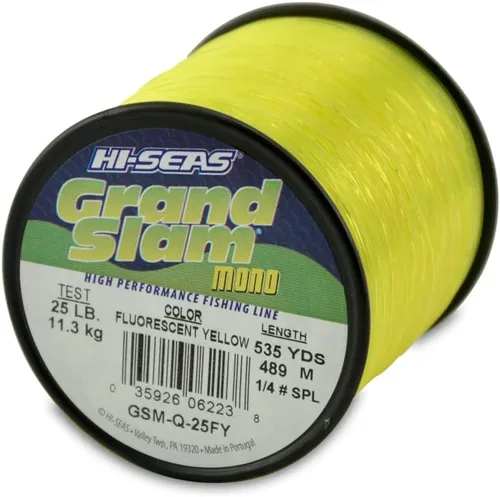Vista 14 de HI-SEAS Línea de pesca de monofilamento Grand Slam - Fuerte y resistente a la abrasión en transparente, rosa, verde, azul humo, amarillo Amarillo