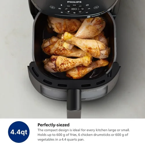 Vista 5 de Philips Freidora de aire serie 2000 – Sartén de 4.4 cuartos de galón (4.2 L), 13 funciones de cocción, tecnología RapidAir, cocción saludable con un