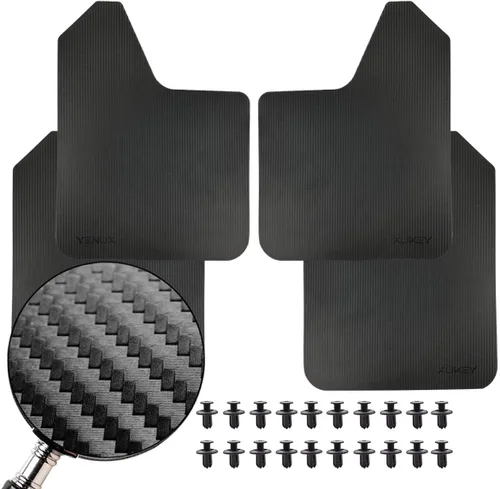Vista 8 de XUKEY 2 piezas de protectores de salpicaduras universales negros para coche, SUV, furgoneta, hatchback, UTV, ATV, delanteros y traseros, con 2