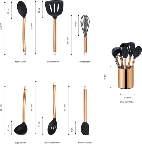Vista 6 de Echtwerk EW-KS-7010K Utensilios de cocina, 7 piezas, acero inoxidable, cobre