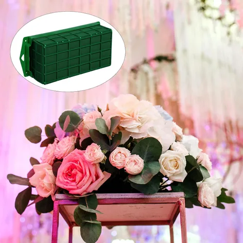 Vista 6 de Boao 2 piezas de soporte de espuma floral con espuma floral para flores frescas, cuenco para mesa de centro de mesa, arreglo floral, rectangular