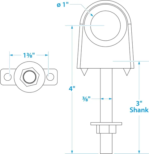 Vista 5 de Seachoice Single Shank Bow Eye for Tow Lines or Boat Trailer Winch Hook, 3 in. Shank, 1 in. Eye Diameter