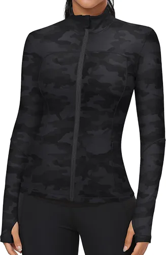 Vista 2 de GYM RAINBOW Chaqueta de entrenamiento para mujer con cremallera completa corte entallado ligera para atletismo correr deportes chamarra deportiva