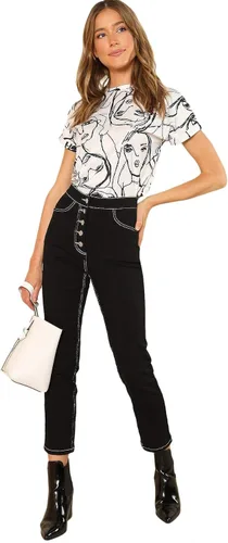 Vista 5 de SheIn Camiseta de manga corta con cuello redondo para mujer