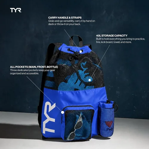 Vista 3 de TYR Mochila Big Mesh Mummy, color negro