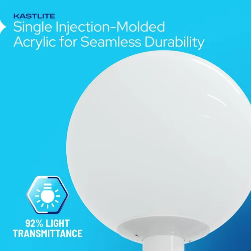 Vista 4 de KASTLITE Accesorio de iluminación combinado de poste de lámpara Lente acrílica blanca de 14 pulgadas con clips de ala de ajuste blancos Se
