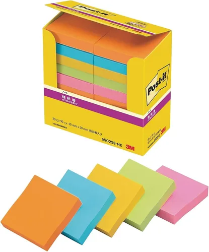 Vista 10 de Nota adhesiva fuerte Post-it de 1.969 x 1.969 in, 90 hojas x 10 o mezcla de colores fluorescentes 6501SS-NE