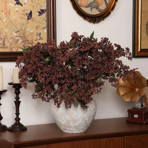 Vista 10 de Zeyune 3 tallos de bayas artificiales de 35 pulgadas, decoración