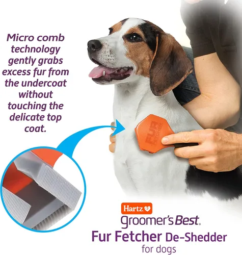 Vista 4 de Hartz Groomer's Best Fur Fetcher De-Shedder - Cepillo para perro, color negro