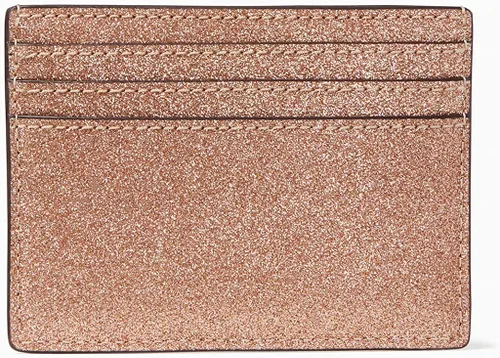 Vista 4 de Kate Spade New York Tarjetero pequeño con purpurina brillante (oro rosa)