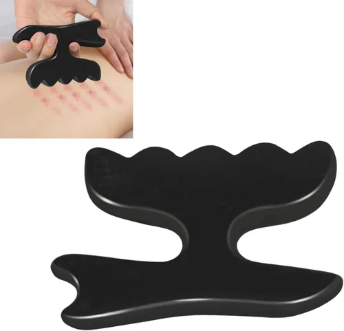 Vista 10 de Body Gua Sha Tool Large Natural Bian Stone Handle Guasha Scraping, Muscle Scraper Tool for Soft Tissue, Manual Anti-Cellulite Sculpting Board for