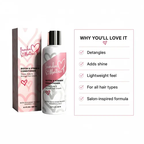 Vista 4 de Acondicionador capilar con vitamina biotina para adelgazar el cabello, acondicionador hidratante con aloe vera y pepino, tratamiento acondicionador