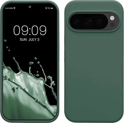Vista 44 de kwmobile Funda Compatible con Google Pixel 6 Pro - Funda de teléfono de silicona TPU con acabado suave - Azul Arrecife