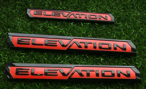 Vista 6 de 3 piezas de emblemas de elevación, emblemas de puerta, calcomanías traseras, etiquetas de nombre, compatibles con Canyon 2023-2025 (Rojo)