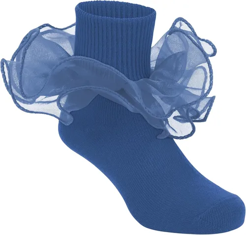 Vista 3 de Zando Calcetines grandes con volantes para niñas, calcetines de vestir con doble encaje, bonitos calcetines de encaje para niños pequeños y niños