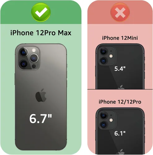 Vista 2 de XcaseBar Funda tipo cartera para iPhone 12 Pro Max de 6.7 pulgadas con cremallera y tarjetero de crédito [bloqueo RFID], funda de piel sintética