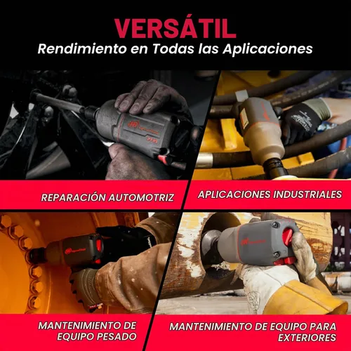 Vista 5 de Ingersoll Rand 2235TiMAX-2 - Llave de impacto neumática de yunque extendido de 1/2 pulgada, par de torsión máximo de 900 libras-pie, gris