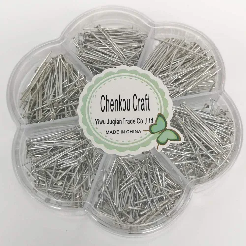 Vista 4 de Chenkou Craft 700 pines de cabeza plana surtidos de 7 tamaños para hacer joyas (antiplata, mezcla)
