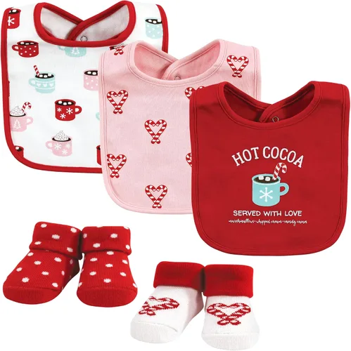 Vista 9 de Hudson Baby Conjunto de babero y calcetines unisex de algodón para bebé