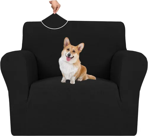 Vista 33 de MAXIJIN Funda elástica para silla con brazos, 1 pieza para sofá o silla de estar, funda antideslizante (31-46 pulgadas), protector de muebles que se