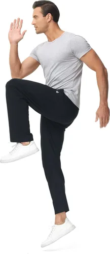 Vista 5 de HARTPOR Pantalones deportivos para hombre, pantalones deportivos de yoga, casuales, holgados, con bolsillos, pierna recta