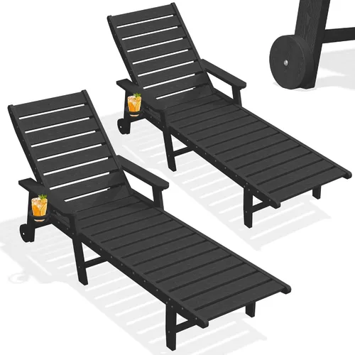 Vista 21 de PLUUV Tumbona de piscina al aire libre con soporte para tazas, azul Aruba Azul (Aruba Blue)