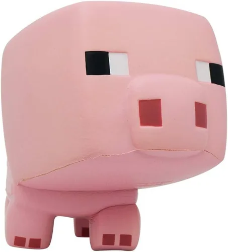 Vista 5 de Minecraft Pink Pig Mega SquishMe - Juguete antiestrés de espuma perfumada de 6 pulgadas