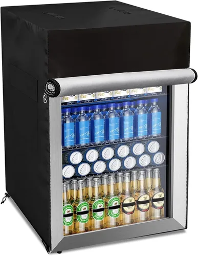 Vista 9 de Bitubi Funda para refrigerador de bebidas, cubierta para refrigerador al aire libre, impermeable, a prueba de polvo, a prueba de sol, 17 pulgadas